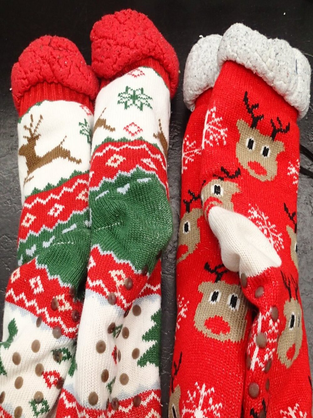 Christmas / Reindeer / Holiday Fuzzy Cozy Socks Set of 2